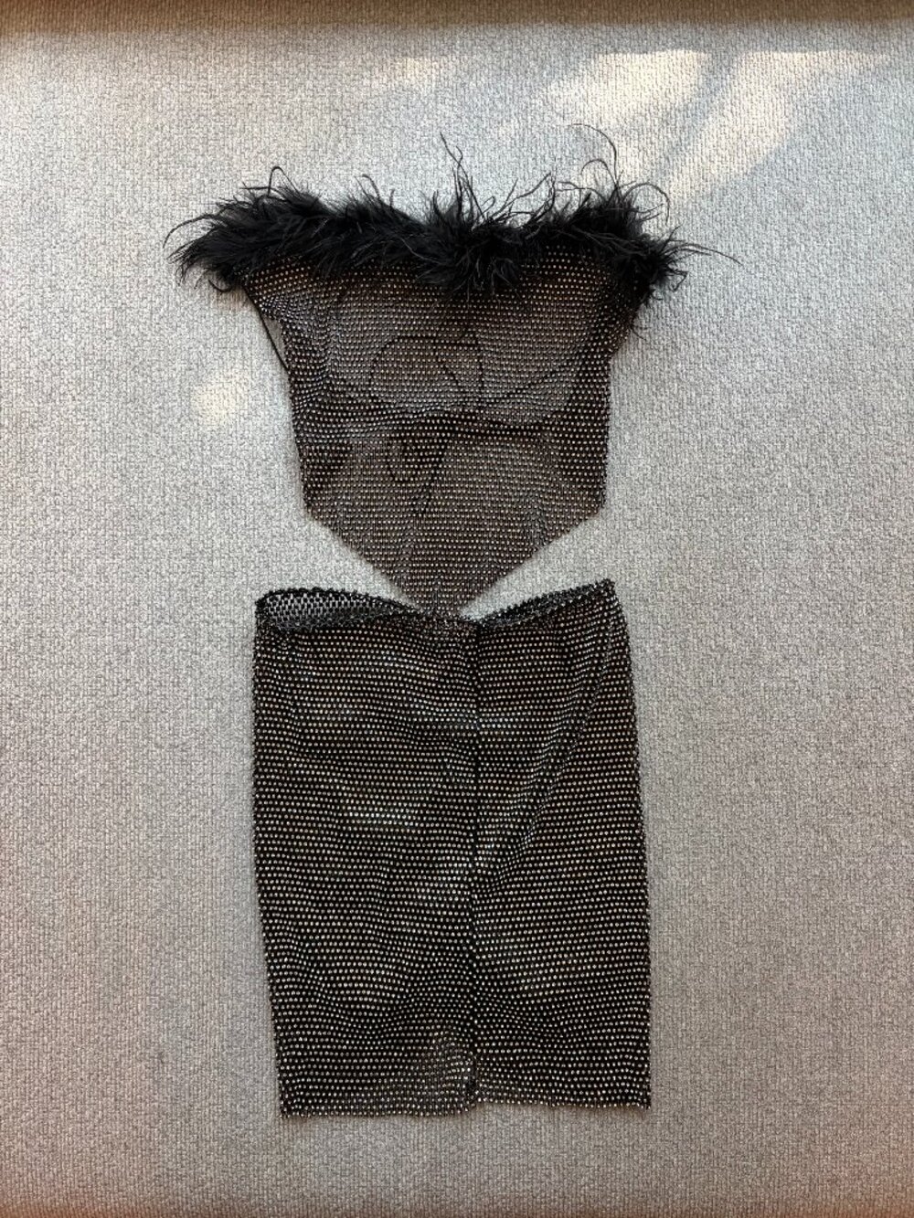 Shein Sparkly Feather Two-Piece Set